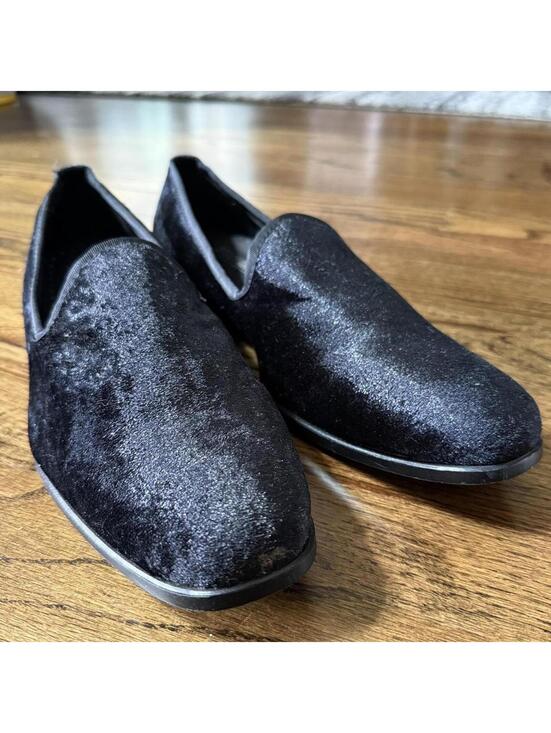 ? Stacy Adams Savian Black Velvet Smoking Slippers Loafers main image 5